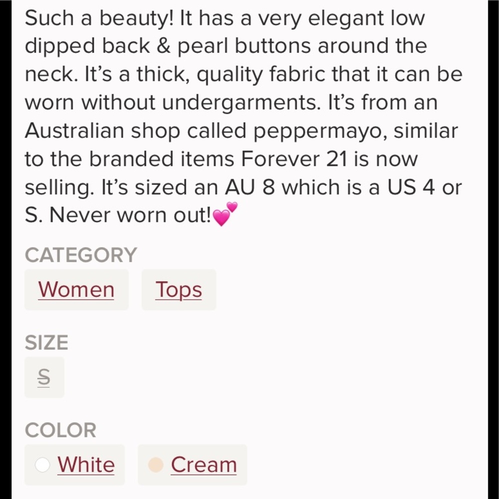 White structured low back halter top - Picture 8 of 8
